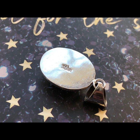 Blue, Green & Gold Confetti Lucite Pendant - Picture 4 of 7